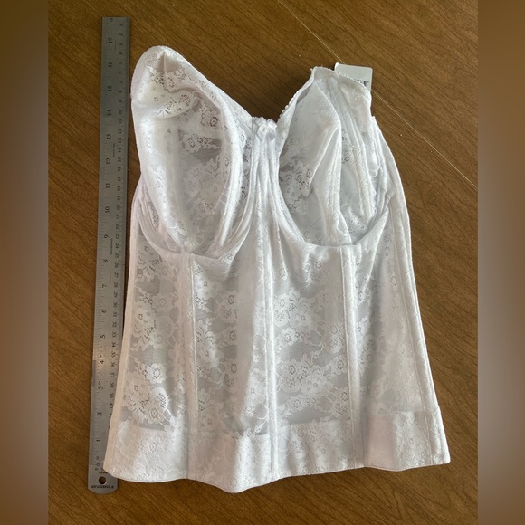 Lovely 34G longline white lace strapless bustier with straps attached. - Picture 1 of 5